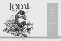 LOMI LIFE'S BETTER BY THE POND. DRINK RESPONSIBLY logo