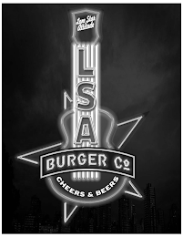 LONE STAR ATTITUDE LSA BURGER CO CHEERS & BEERS logo