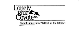LONELY BLUE COYOTE INC. TOTAL RESOURCES FOR WRITERS ON THE INTERNET logo