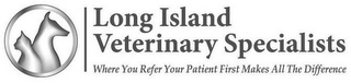 LONG ISLAND VETERINARY SPECIALISTS WHERE YOU REFER YOUR PATIENT FIRST MAKES ALL THE DIFFERENCE logo