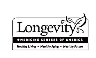 LONGEVITY + MEDICINE CENTERS OF AMERICA HEALTHY LIVING · HEALTHY AGING · HEALTHY FUTURE logo