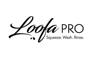LOOFA PRO SQUEEZE. WASH. RINSE. logo