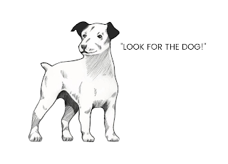 "LOOK FOR THE DOG!" logo