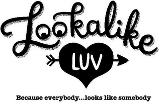 LOOKALIKE LUV BECAUSE EVERYBODY... LOOKS LIKE SOMEBODY logo