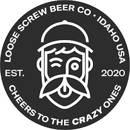 LOOSE SCREW BEER CO. IDAHO USA EST. 2020 CHEERS TO THE CRAZY ONES logo