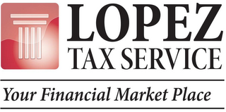 LOPEZ TAX SERVICE YOUR FINANCIAL MARKET PLACE logo