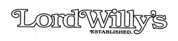 LORDWILLY'S ESTABLISHED. logo