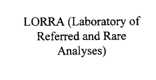 LORRA (LABORATORY OF REFERRED AND RARE ANALYSES) logo