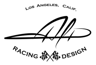 LOS ANGELES, CALIF. ALP RACING DESIGN logo