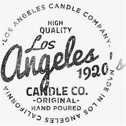 -LOS ANGELES CANDLE COMPANY- MADE IN LOS ANGELES CALIFORNIA HIGH QUALITY LOS ANGELES CANDLE CO. - ORIGINAL - HAND POURED 1920S logo