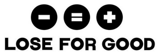 - = + LOSE FOR GOOD logo