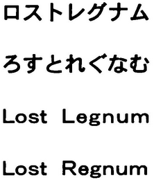 LOST LEGNUM LOST REGNUM logo