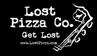 LOST PIZZA CO. GET LOST WWW.LOSTPIZZA.COM logo