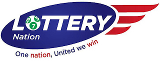 LOTTERY NATION ONE NATION, UNITED WE WIN 3 7 26 logo