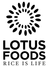 LOTUS FOODS RICE IS LIFE logo
