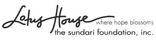 LOTUS HOUSE WHERE HOPE BLOSSOMS THE SUNDARI FOUNDATION, INC. logo