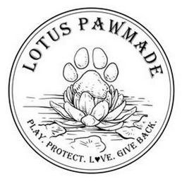 LOTUS PAWMADE PLAY. PROTECT. LOVE. GIVE BACK. logo