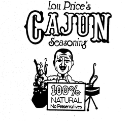 LOU PRICE'S CAJUN SEASONING 100% NATURAL NO PRESERVATIVES logo