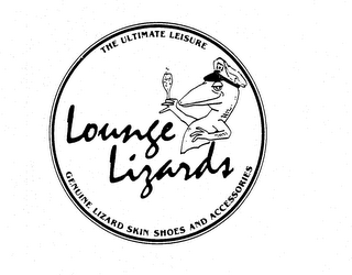 LOUNGE LIZARDS THE ULTIMATE LEISURE GENUINE LIZARD SKIN SHOES AND ACCESSORIES logo