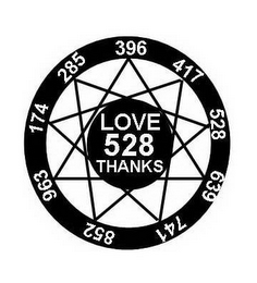 LOVE 528 THANKS 396 417 528 639 741 852 963 174 285 logo