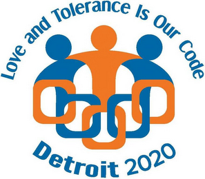LOVE AND TOLERANCE IS OUR CODE DETROIT 2020 logo