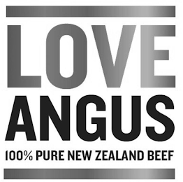 LOVE ANGUS 100% PURE NEW ZEALAND BEEF logo