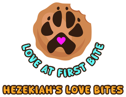 LOVE AT FIRST BITE HEZEKIAH'S LOVE BITES logo