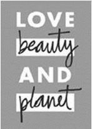 LOVE BEAUTY AND PLANET logo