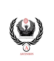 LOVE CONQUERS ALL A ASCENSION logo