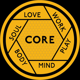 LOVE CORE MIND BODY WORK SOUL PLAY logo