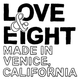 LOVE & EIGHT MADE IN VENICE, CALIFORNIA logo