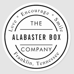 LOVE * ENCOURAGE * SMILE THE ALABASTER BOX COMPANY FRANKLIN, TENNESSEE logo