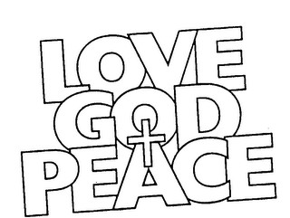 LOVE GOD + PEACE logo