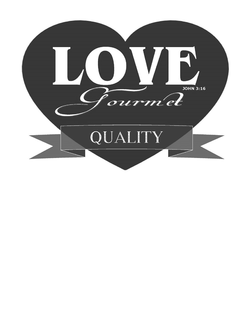 LOVE GOURMET QUALITY JOHN 3:16 logo