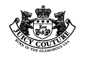LOVE G&P JUICY COUTURE BORN IN THE GLAMOROUS USA logo
