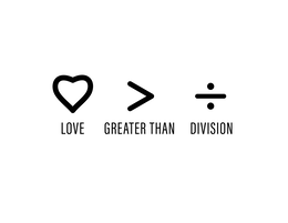 LOVE GREATER THAN DIVISION logo