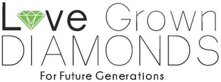 LOVE GROWN DIAMONDS FOR FUTURE GENERATIONS logo