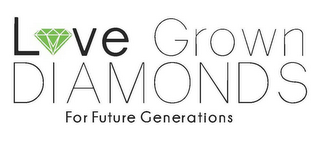 LOVE GROWN DIAMONDS FOR FUTURE GENERATIONS logo