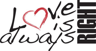 LOVE IS ALWAYS RIGHT logo