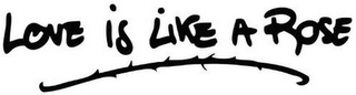 LOVE IS LIKE A ROSE logo