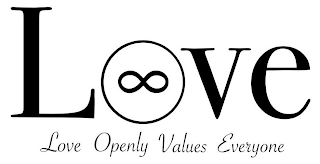 LOVE LOVE OPENLY VALUES EVERYONE logo