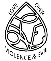 LOVE LOVE OVER VIOLENCE & EVIL logo