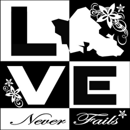 LOVE NEVER FAILS logo