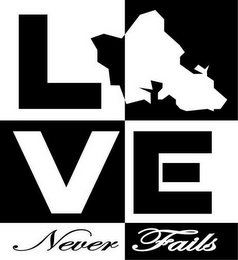 LOVE NEVER FAILS logo