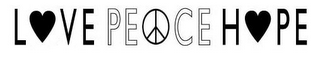 LOVE PEACE HOPE logo