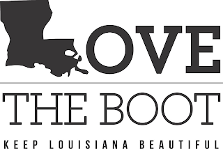LOVE THE BOOT KEEP LOUISIANA BEAUTIFUL logo