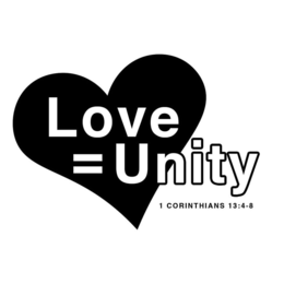 LOVE = UNITY 1 CORINTHIANS 13:4-8 logo