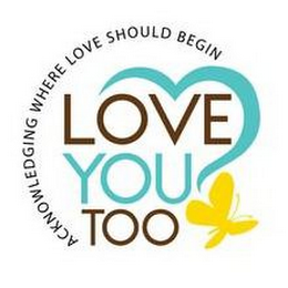 LOVE YOU TOO: ACKNOWLEDGING WHERE LOVE SHOULD BEGIN logo