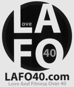 LOVEAFO40 LAFO40.COM LOVE AND FITNESS OVER 40 logo