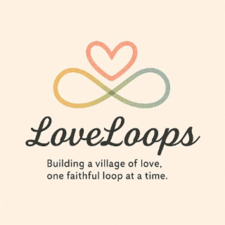 LOVELOOPS BUILDING A VILLAGE OF LOVE, ONE FAITHFUL LOOP AT A TIME. logo